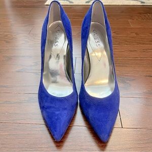 Guess - Size 8.5 - Cobalt Blue Suede High Heels